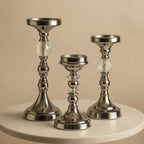 Kensington Silver & Crystal Candle Stand