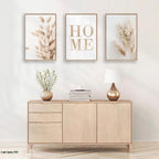 Minimalist HOME Botanical Wall Art – Set of 3 (Framed Prints)