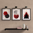 Modern Geometric Wall Art - Set of 3 (Hexagon, Circle, Triangle)