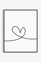 Romantic Couple Wall Art Set (3 Pieces) – "Yes", Heart Line &amp; "You &amp; Me"